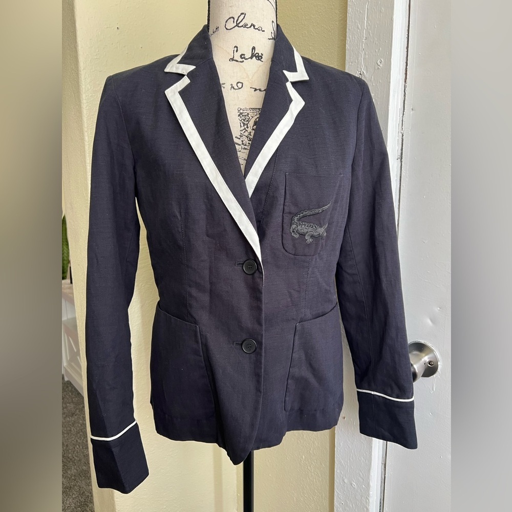 Lacoste Navy Blazer with White Accents